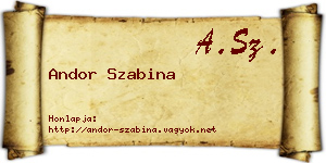 Andor Szabina névjegykártya